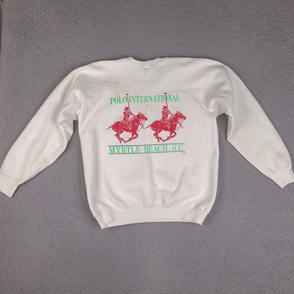 Vintage 1989 Polo International Myrtle Beach SC Sweatshirt Adult XL White USA - Picture 2 of 16